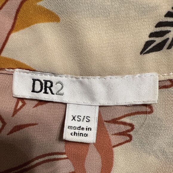 DR2 Kimono Cardigan XS-S Cover Up Tropical Leaves Beige Summer Beach Coastal - Picture 5 of 6